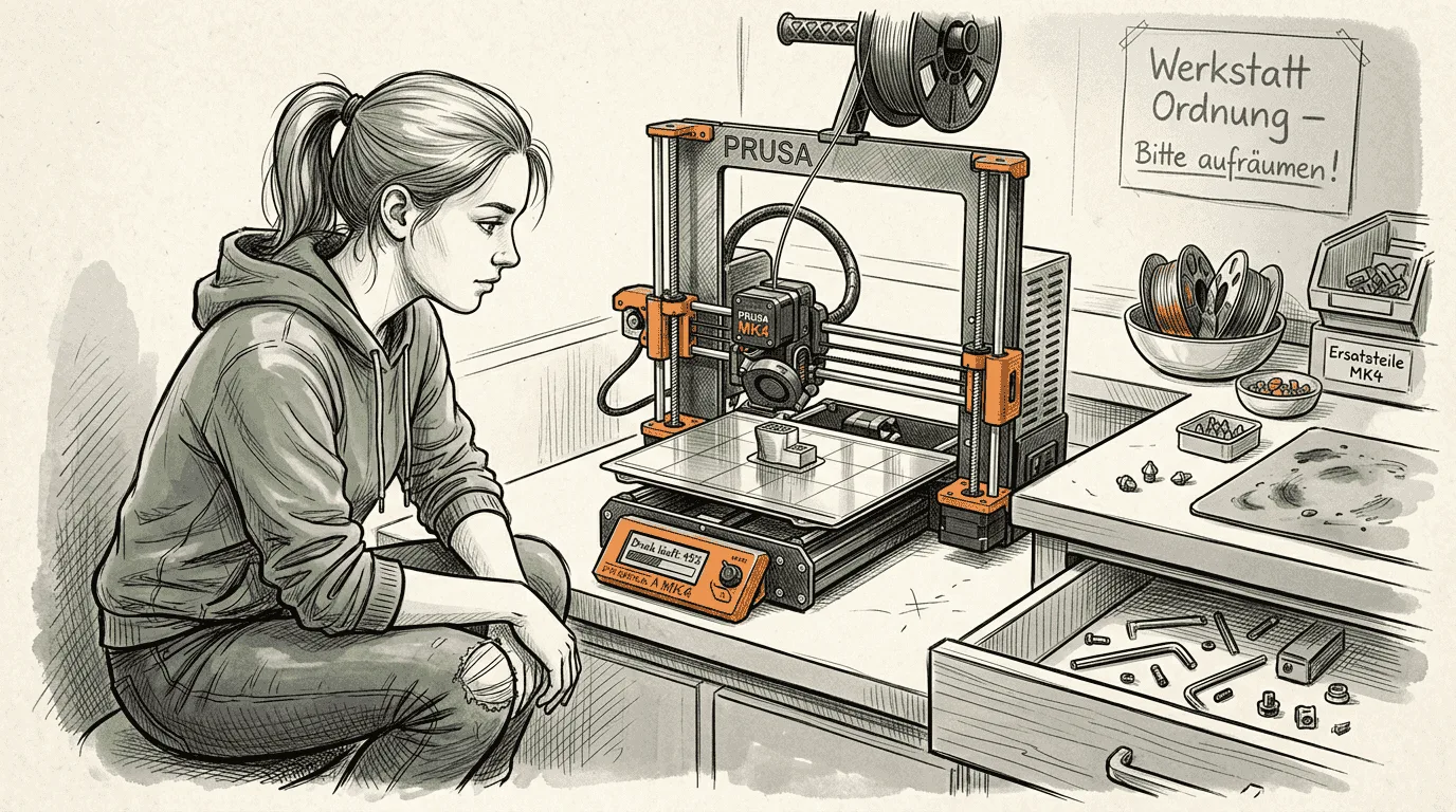Der Prusa MK4 absolviert gerade einen Probedruck.